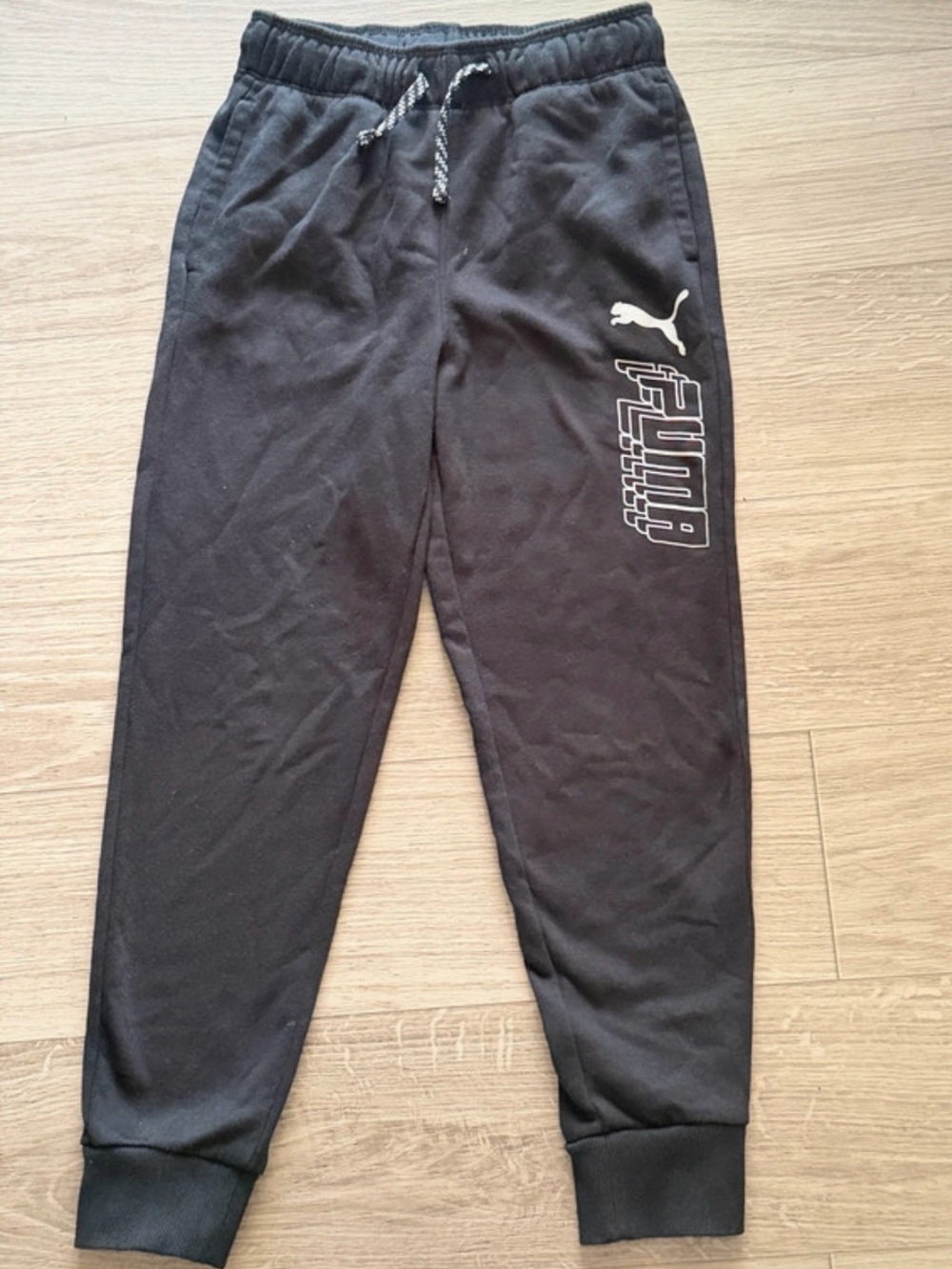 Puma Black Jogger Pants with White Logo
